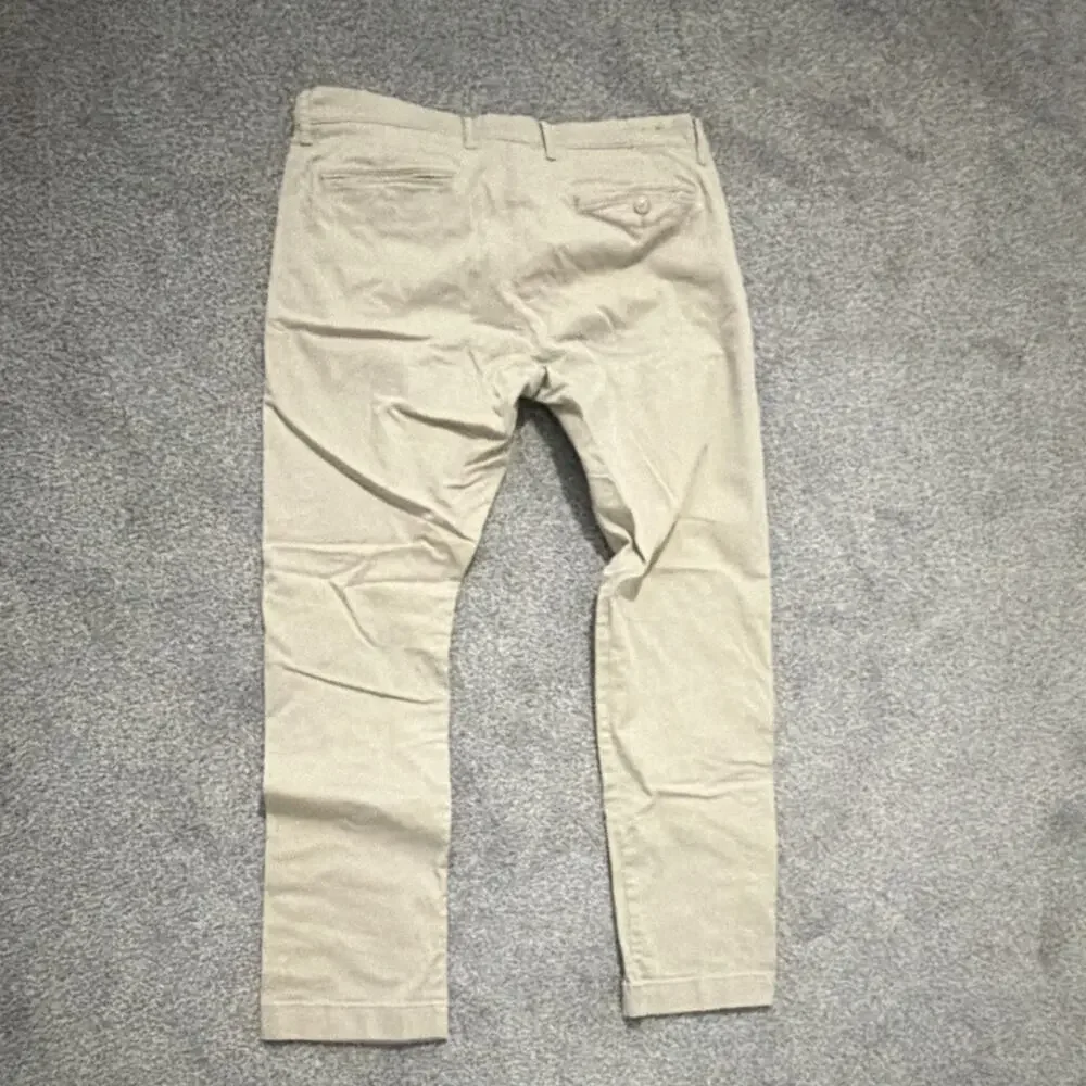 J.Crew Men's Beige Slim Fit Flat Front Chino Pants 34